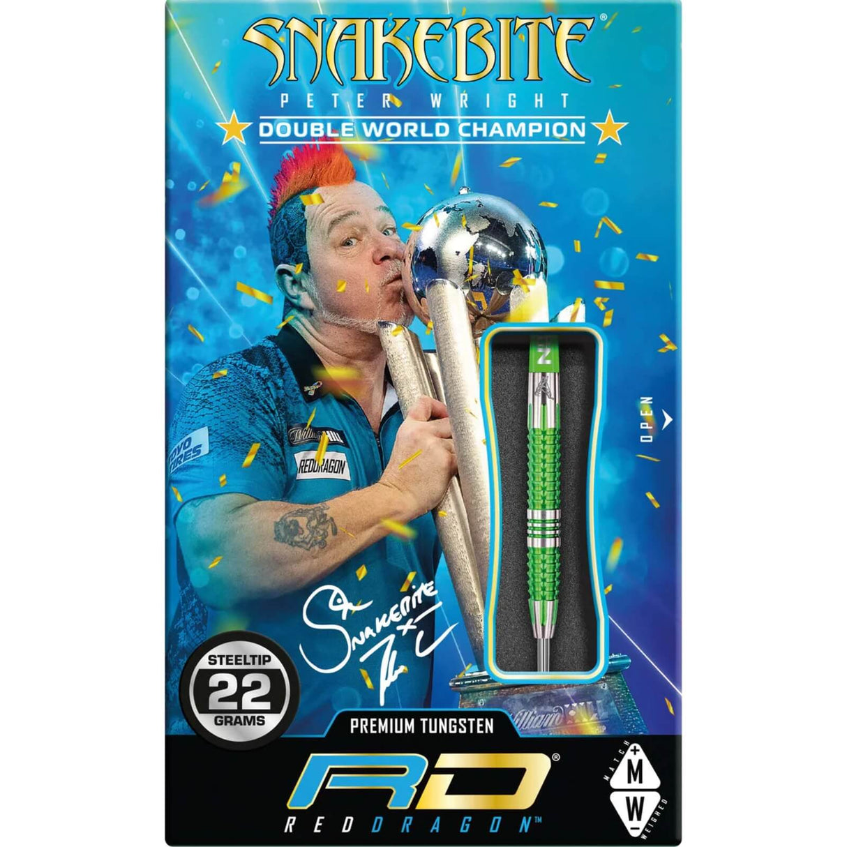 Red Dragon - Peter Wright Mamba 2 Darts - 90% Tungsten - 22g 24g -