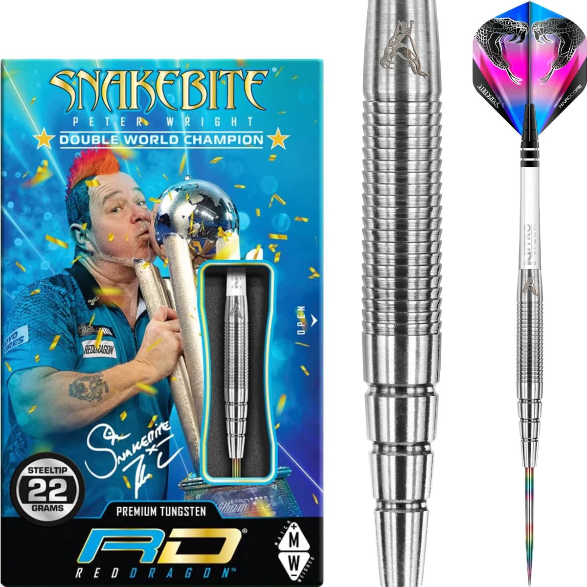 Red Dragon - Peter Wright PL15 Darts - 90% Tungsten - 22g 24g 26g