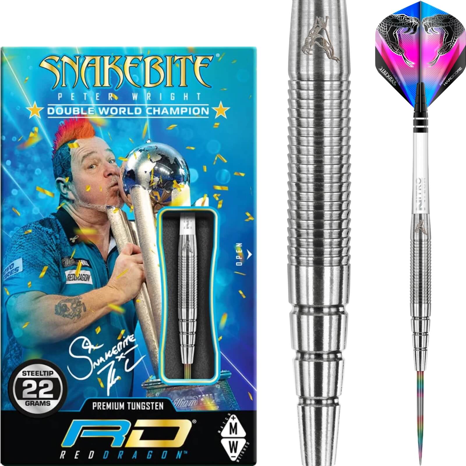 Red Dragon - Peter Wright PL15 Darts - 90% Tungsten - 22g 24g 26g