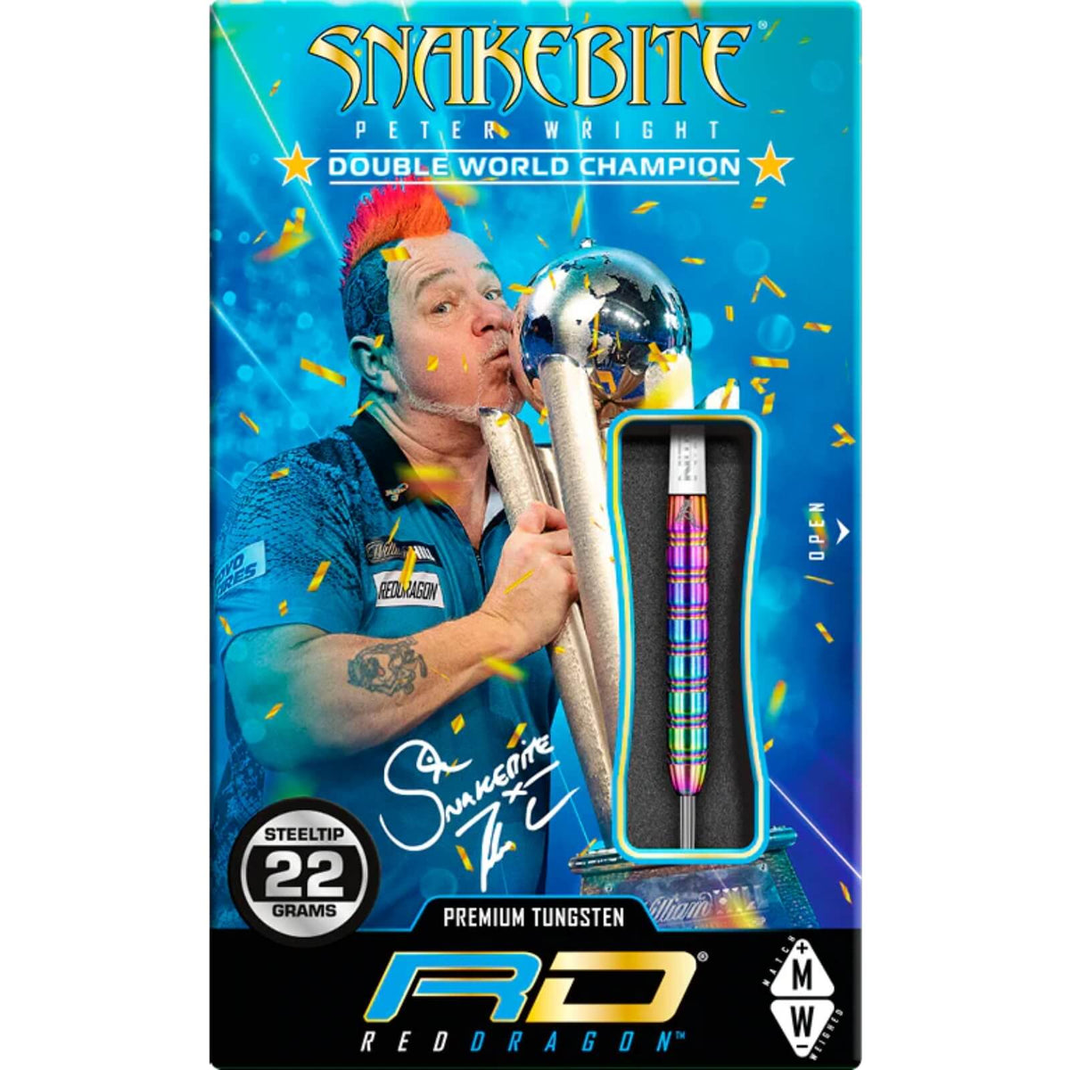 Red Dragon - Peter Wright Snakebite 1 Darts - 85% Tungsten - 22g 23g 24g