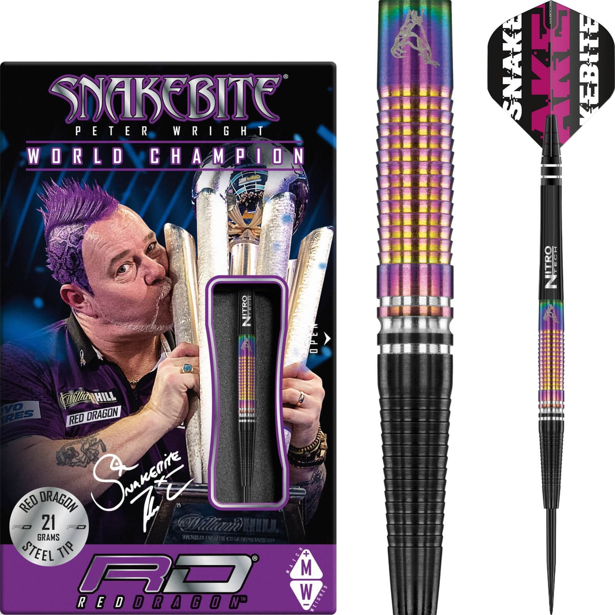 Red Dragon - Peter Wright World Champion Tapered SE Darts - 90% Tungsten - 21g 23g