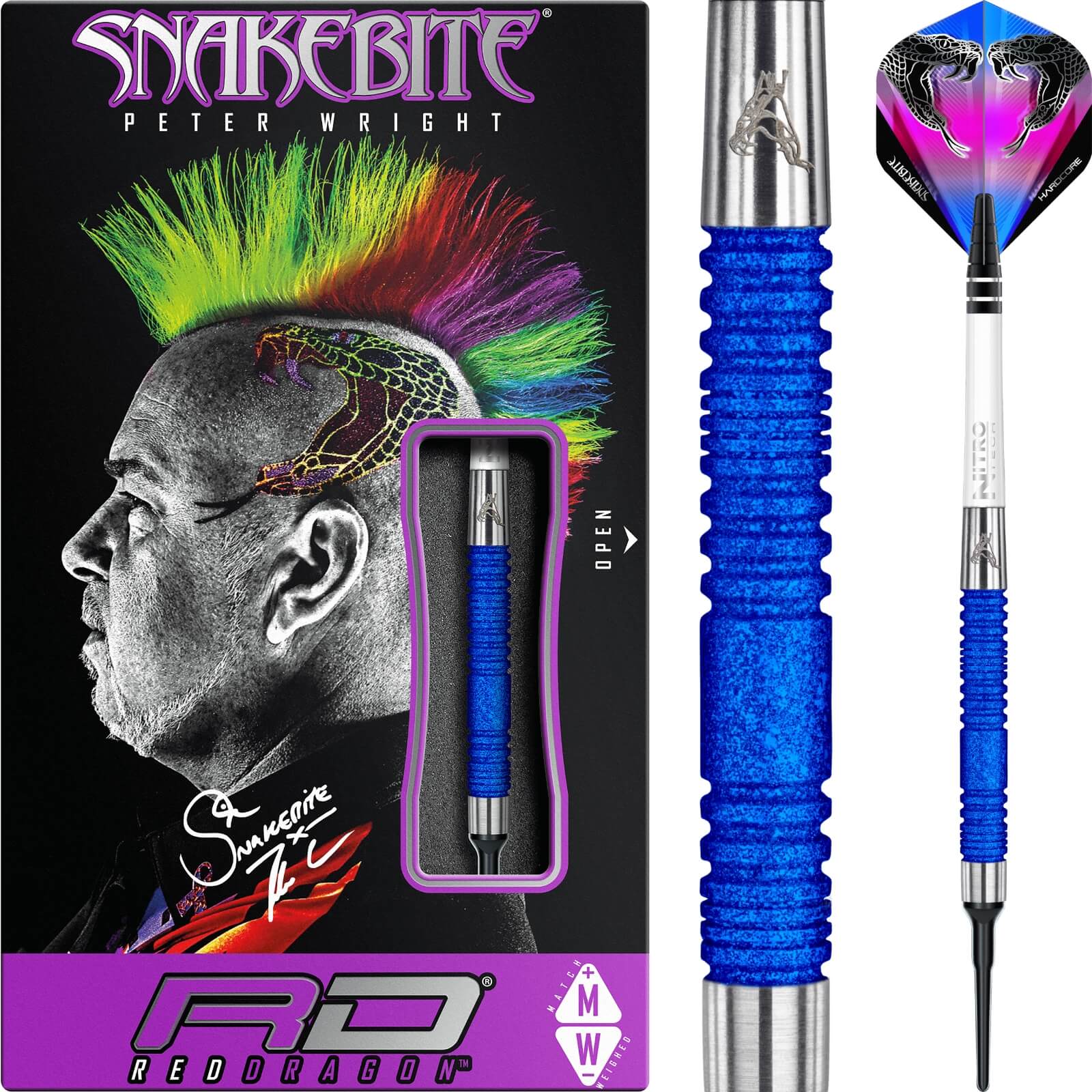 Darts - Red Dragon - Peter Wright Euro 11 Blue Element World Cup SE Darts - Soft Tip - 85% Tungsten - 20g 