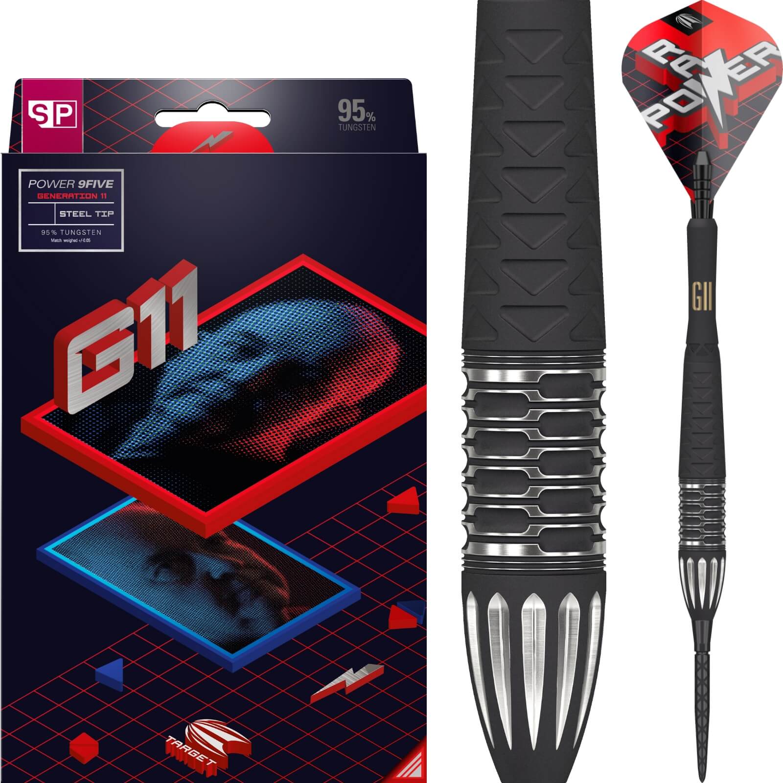 Darts - Target - Phil Taylor Gen 11 Darts - Swiss Point - Steel Tip - 95% Tungsten - 22g 24g 26g 