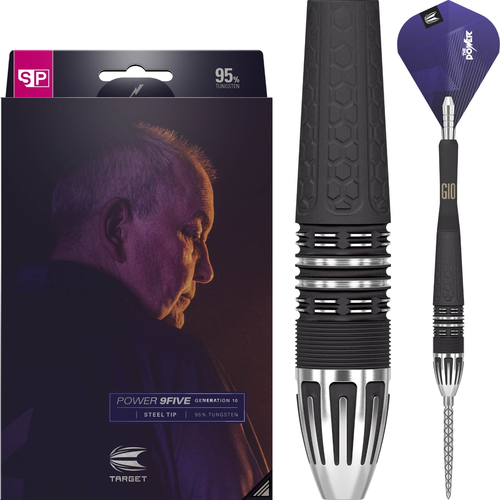 Darts - Target - Phil Taylor Gen 10 Darts - Swiss Point - Steel Tip - 95% Tungsten - 22g 24g 26g 