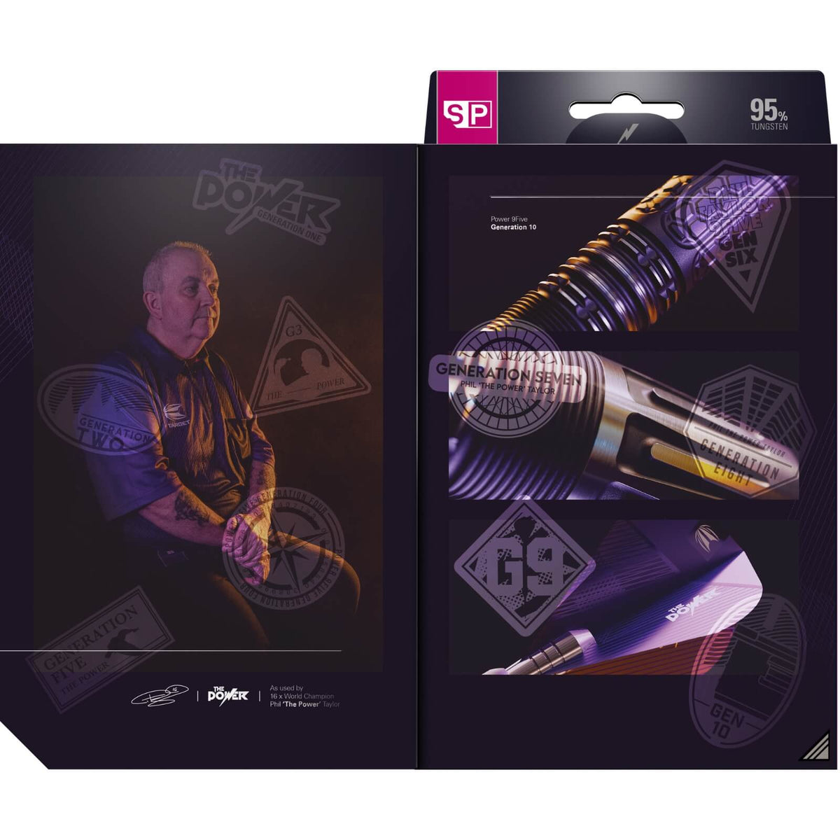 Darts - Target - Phil Taylor Gen 10 Darts - Swiss Point - Steel Tip - 95% Tungsten - 22g 24g 26g 