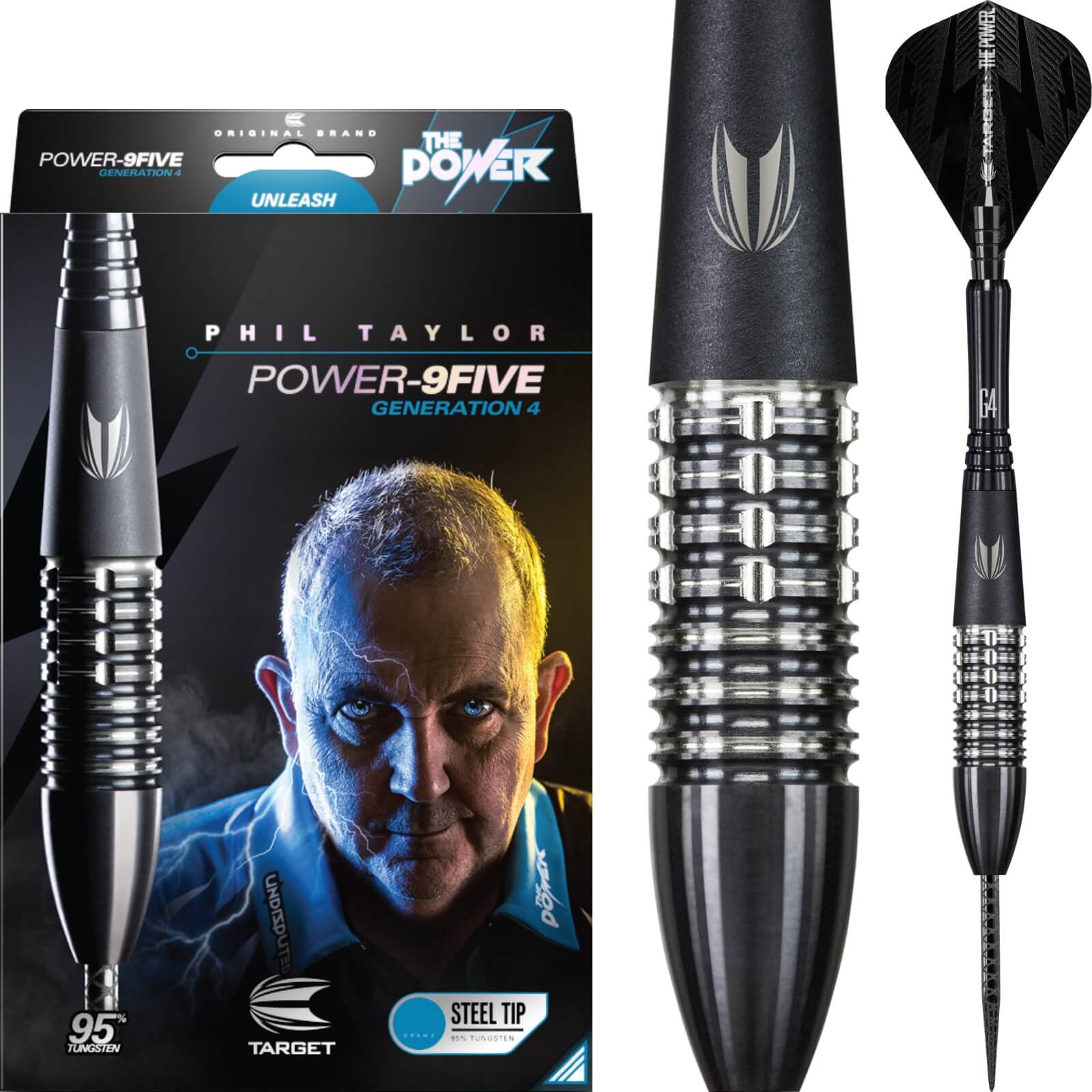 Darts - Target - Phil Taylor Gen 4 Darts - Steel Tip - 95% Tungsten - 22g 24g 26g