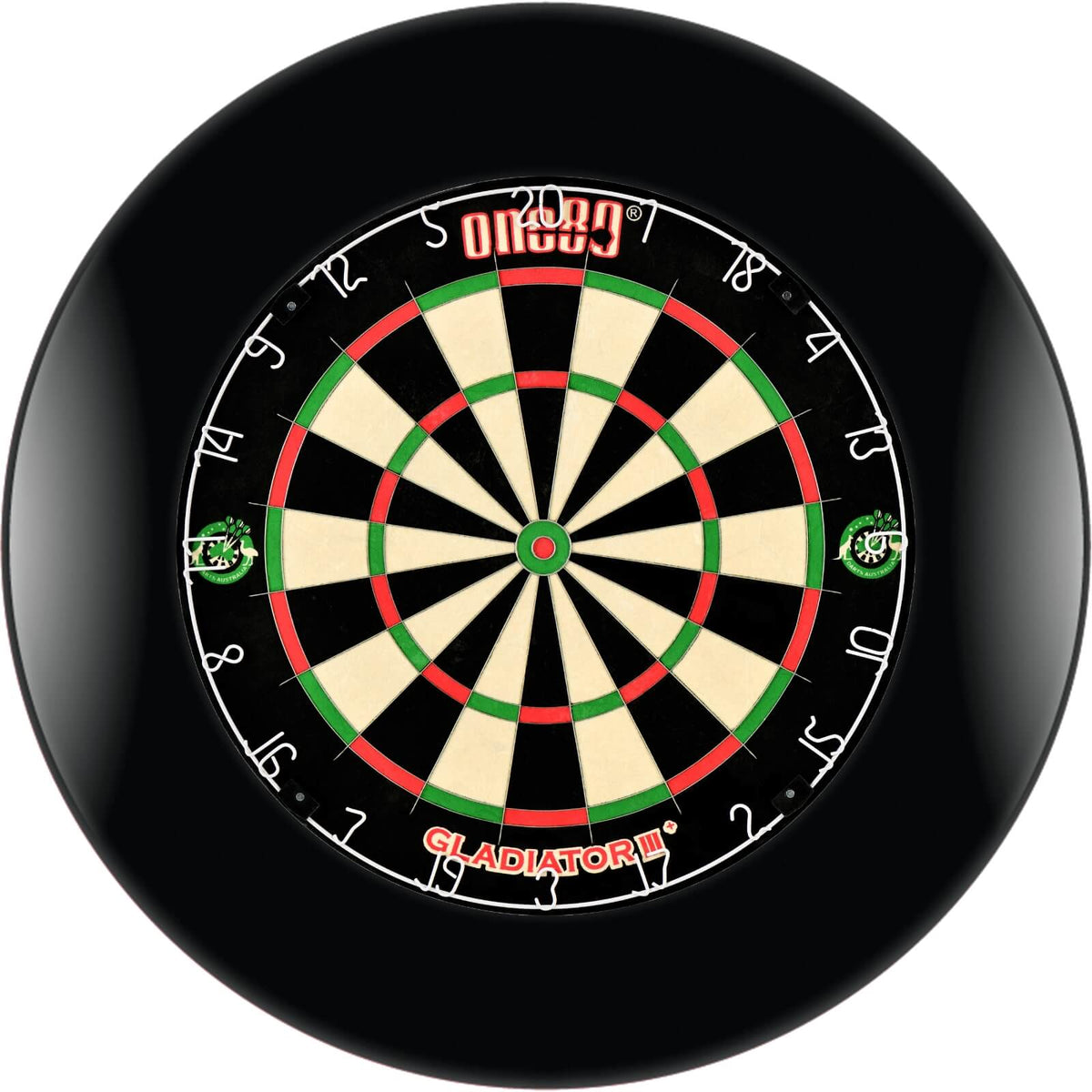 Surrounds &amp; Dartboards - Formula Sports - Plain Dartboard Surround &amp; Dartboard Bundle - Choose Your Board Black / One80 - Gladiator 3+