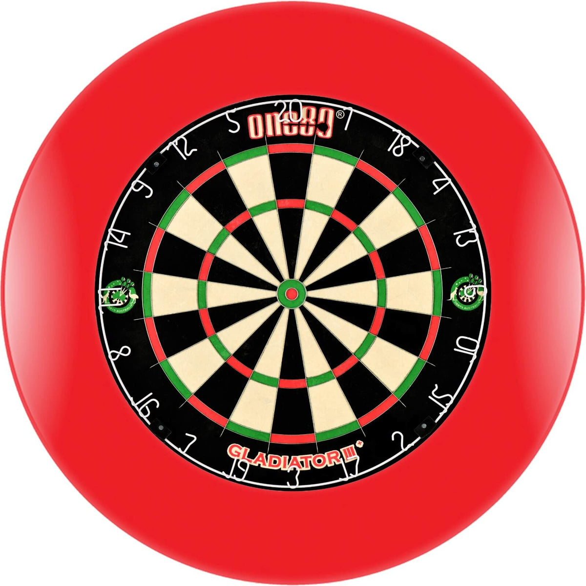 Surrounds &amp; Dartboards - Formula Sports - Plain Dartboard Surround &amp; Dartboard Bundle - Choose Your Board Red / One80 - Gladiator 3+