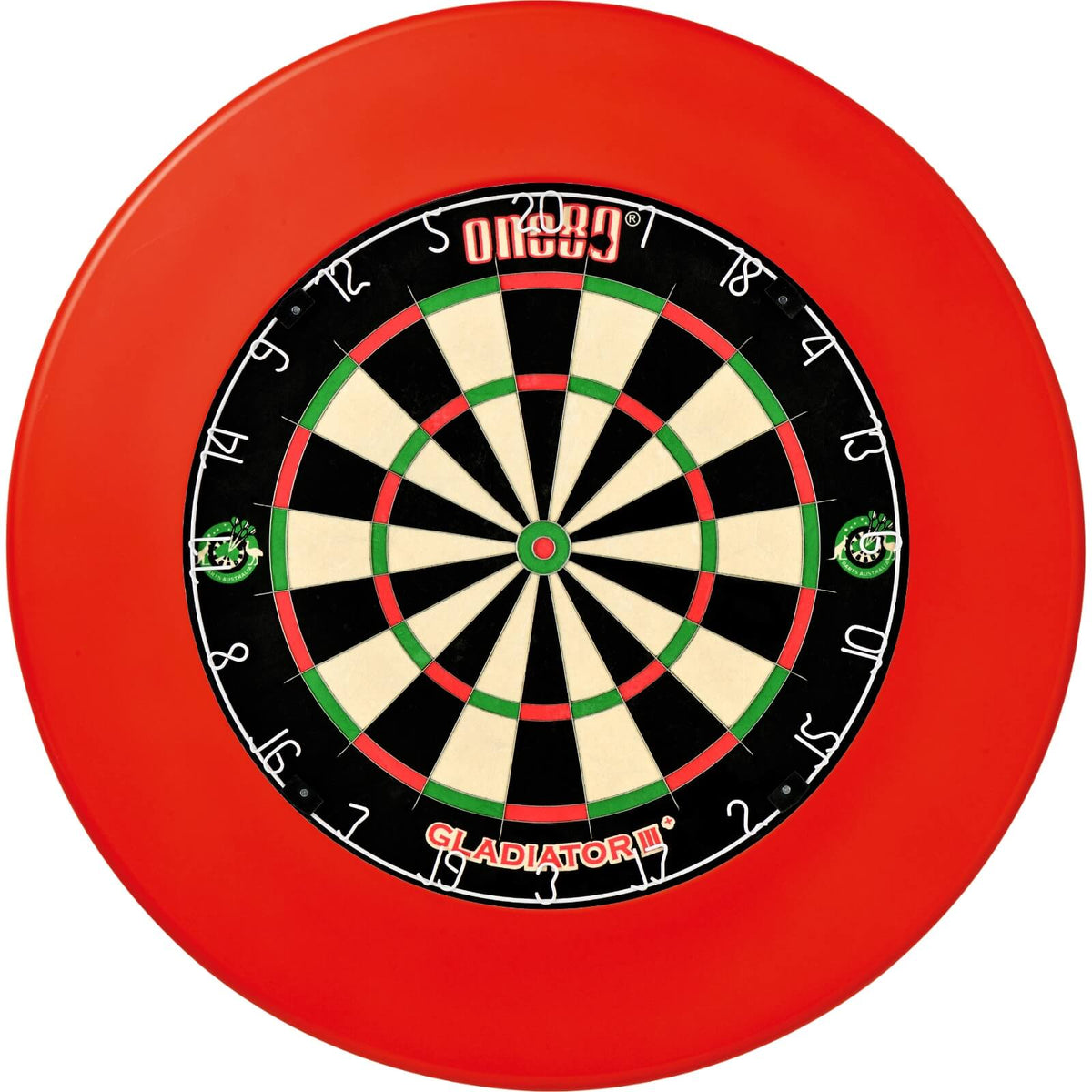 Surrounds &amp; Dartboards - Winmau - Plain Dartboard Surround &amp; Dartboard Bundle - Choose Your Board Red / One80 - Gladiator 3+