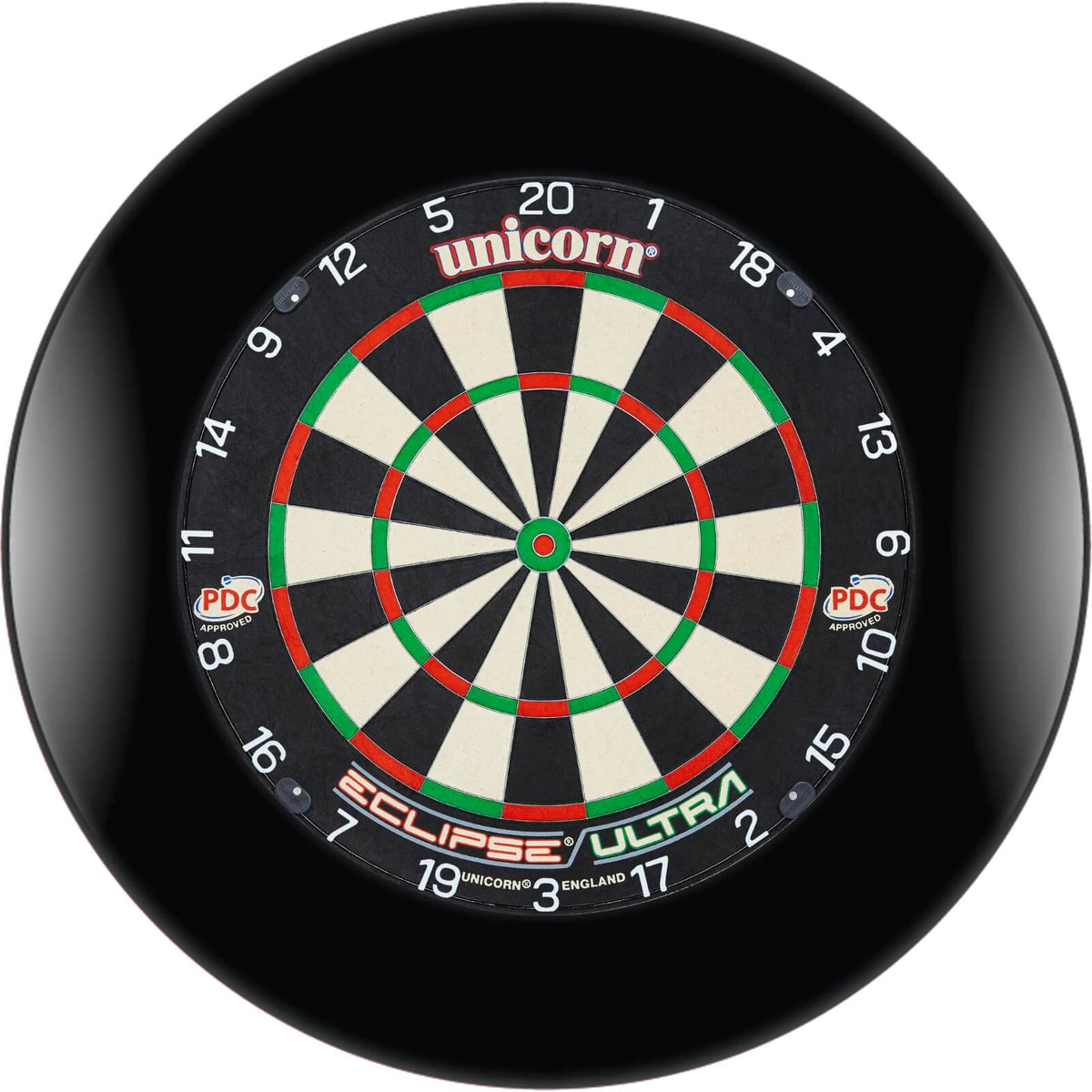 Surrounds &amp; Dartboards - Formula Sports - Plain Dartboard Surround &amp; Dartboard Bundle - Choose Your Board Black / Unicorn - Eclipse Ultra