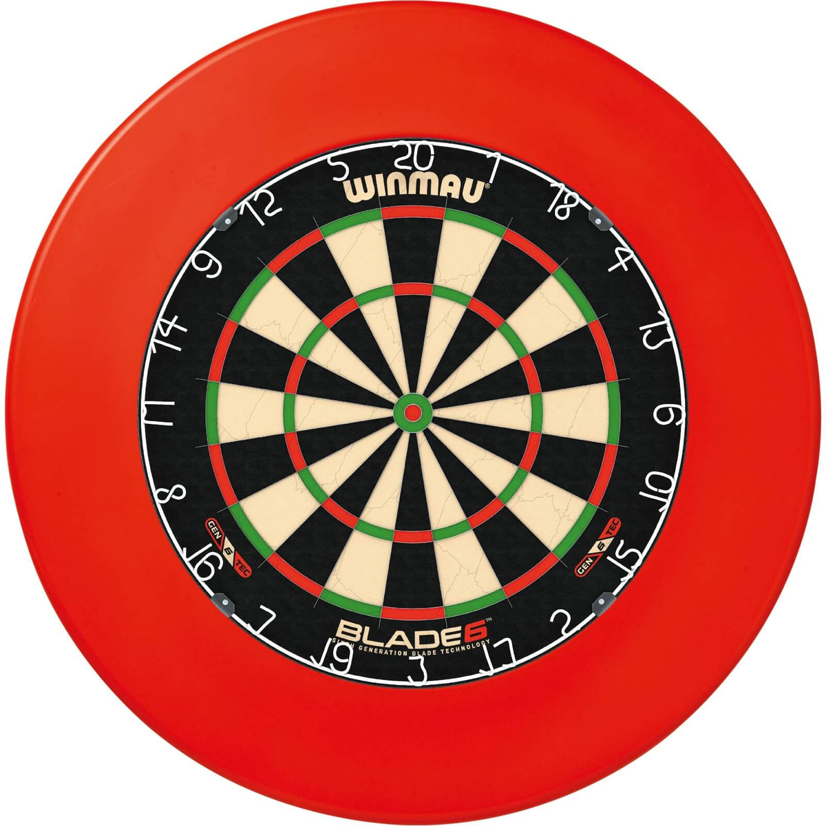 Surrounds &amp; Dartboards - Winmau - Plain Dartboard Surround &amp; Dartboard Bundle - Choose Your Board Red / Winmau - Blade 6