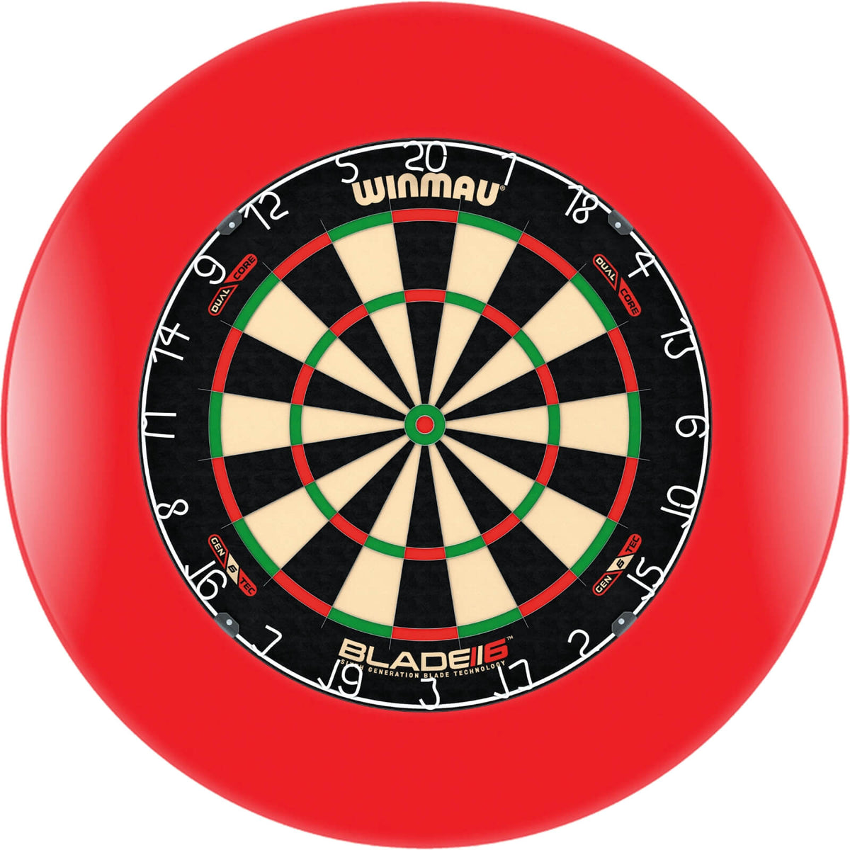 Surrounds &amp; Dartboards - Formula Sports - Plain Dartboard Surround &amp; Dartboard Bundle - Choose Your Board Red / Winmau - Blade 6 Dual Core