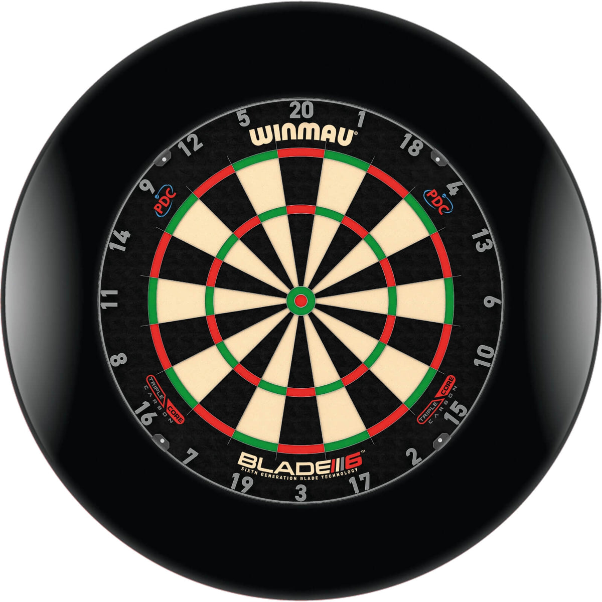 Surrounds &amp; Dartboards - Formula Sports - Plain Dartboard Surround &amp; Dartboard Bundle - Choose Your Board Black / Winmau - Blade 6 Triple Core