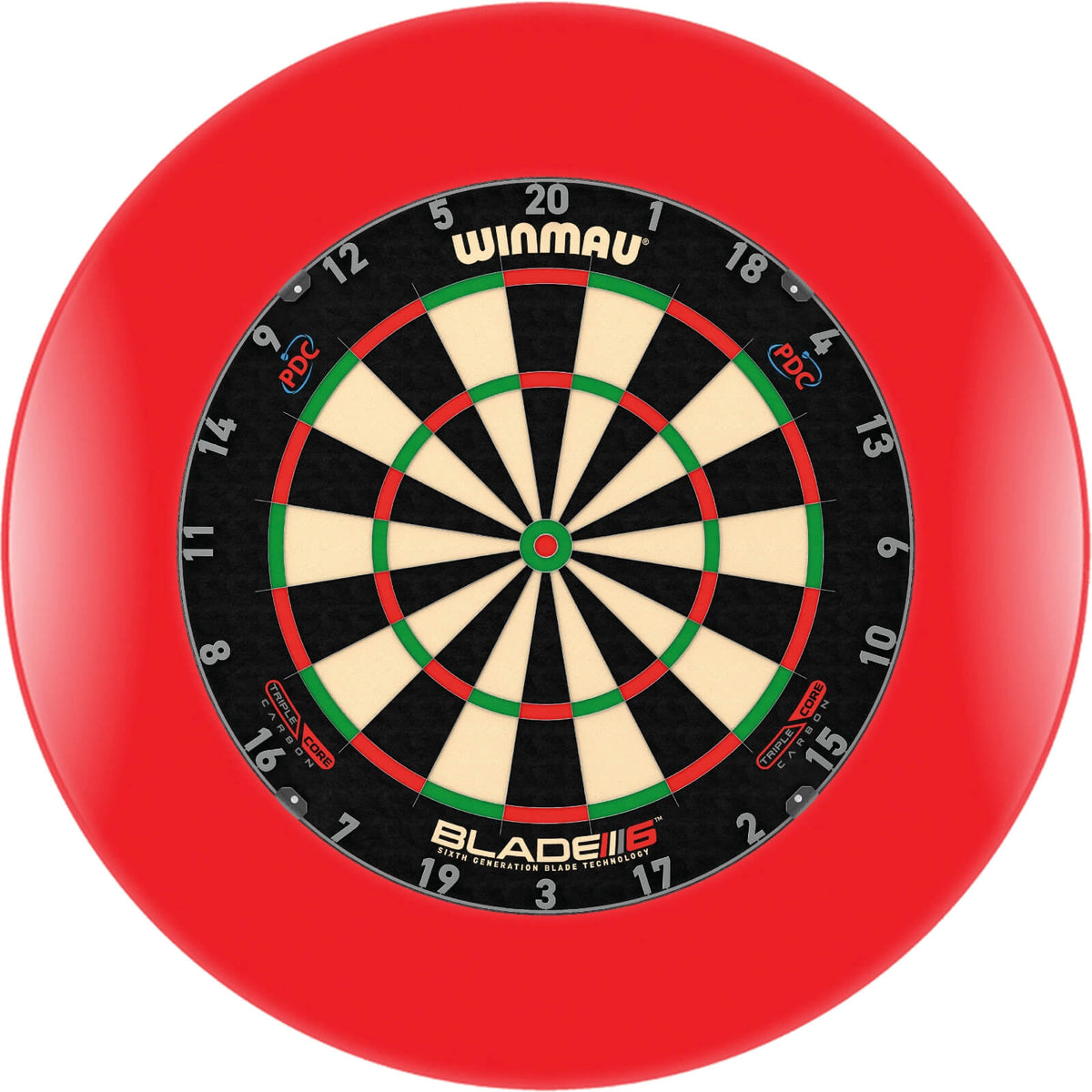 Surrounds &amp; Dartboards - Formula Sports - Plain Dartboard Surround &amp; Dartboard Bundle - Choose Your Board Red / Winmau - Blade 6 Triple Core