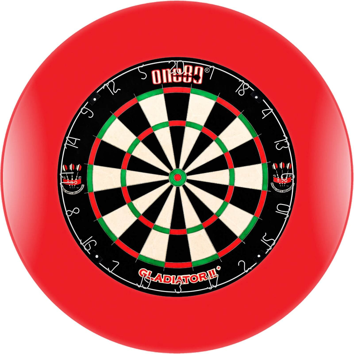 Surrounds &amp; Dartboards - Formula Sports - Plain Dartboard Surround &amp; Dartboard Bundle - Choose Your Board Red / One80 - Gladiator 2+