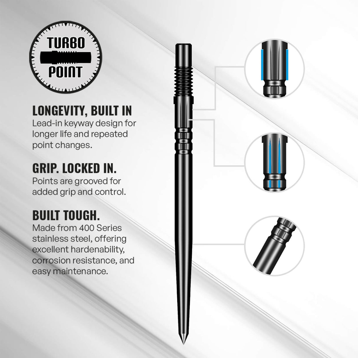 Shot - Plain Turbo Dart Points - 30mm 40mm