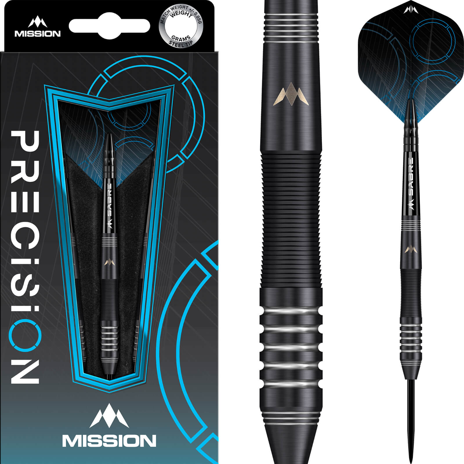 Darts - Mission - Precision Darts - Steel Tip - 90% Tungsten - 23g 25g