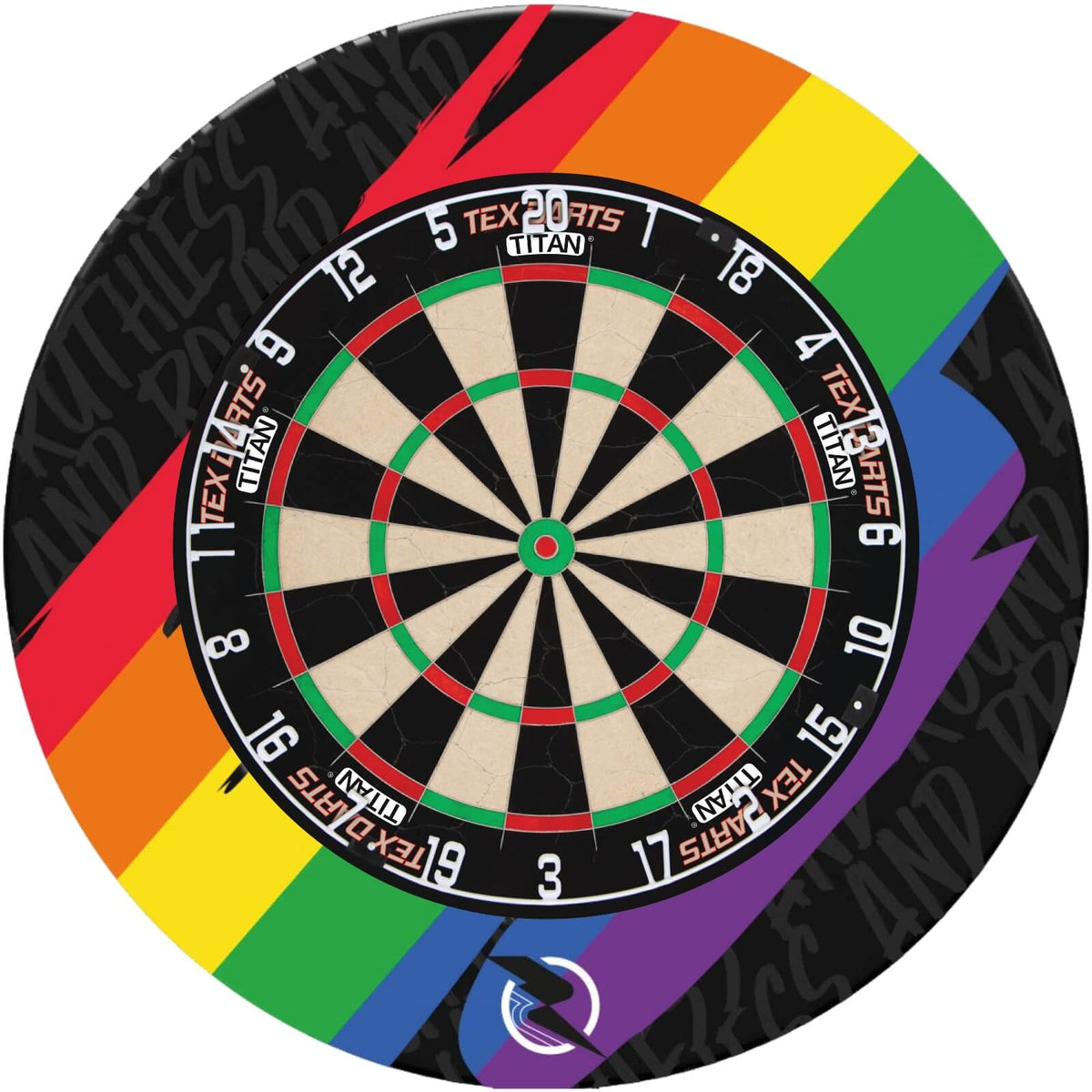 Surrounds &amp; Dartboards - Ruthless - Pride &amp; Proud Dartboard Surround &amp; Dartboard Bundle - Choose Your Board Tex Darts - Titan