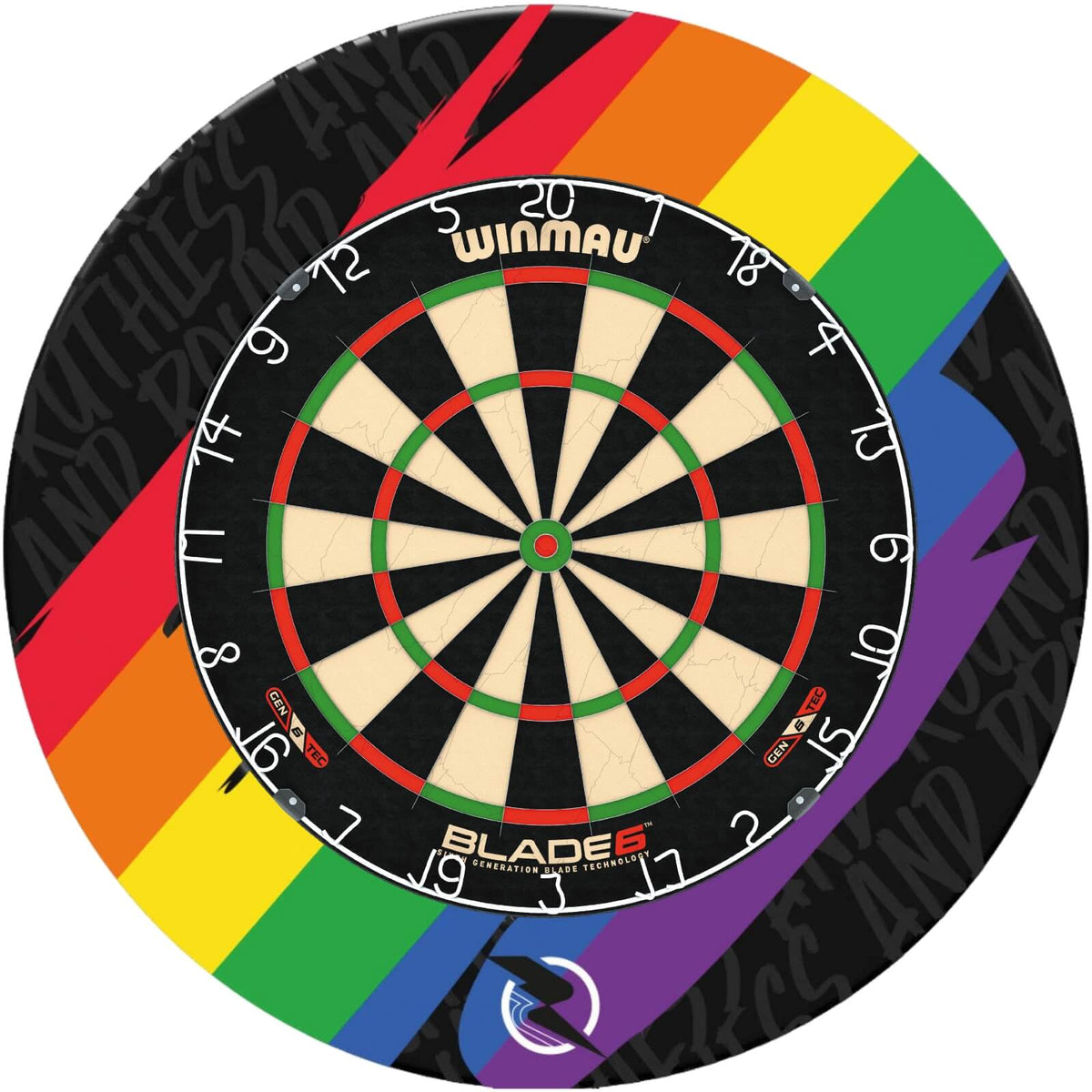 Surrounds &amp; Dartboards - Ruthless - Pride &amp; Proud Dartboard Surround &amp; Dartboard Bundle - Choose Your Board Winmau - Blade 6