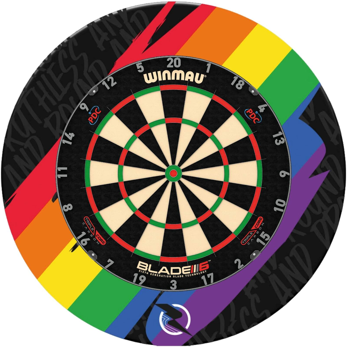 Surrounds &amp; Dartboards - Ruthless - Pride &amp; Proud Dartboard Surround &amp; Dartboard Bundle - Choose Your Board Winmau - Blade 6 Triple Core