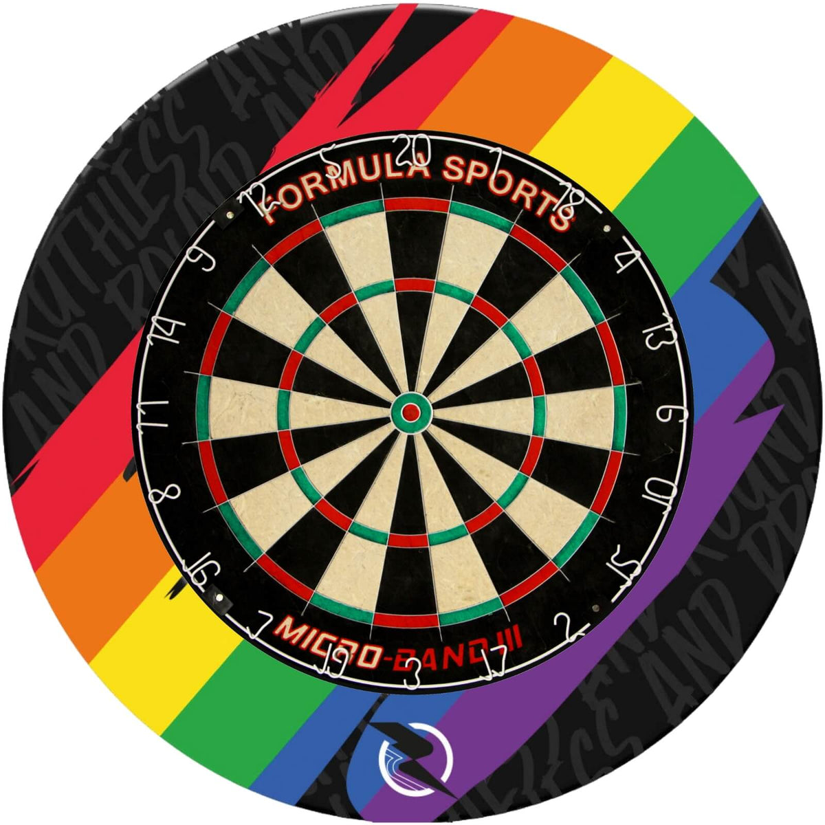 Surrounds &amp; Dartboards - Ruthless - Pride &amp; Proud Dartboard Surround &amp; Dartboard Bundle - Choose Your Board Formula Sports - Micro Band 3