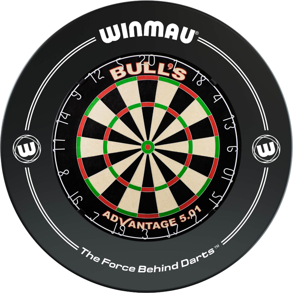 Surrounds &amp; Dartboards - Winmau - Printed Dartboard Surround &amp; Dartboard Bundle - Choose Your Board Black / Bulls NL - Advantage 501