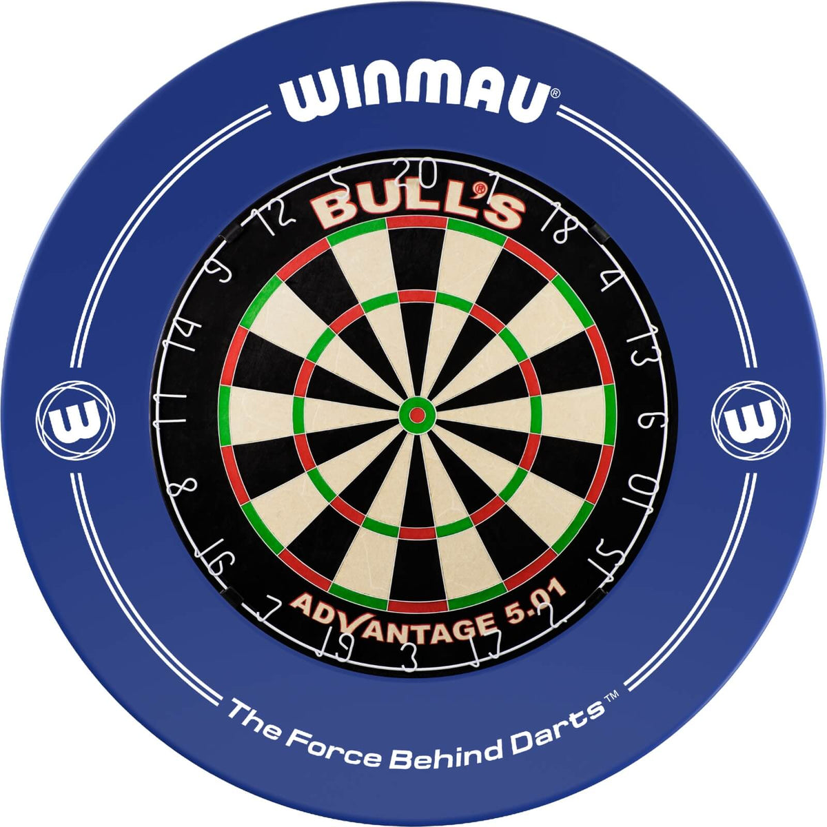 Surrounds &amp; Dartboards - Winmau - Printed Dartboard Surround &amp; Dartboard Bundle - Choose Your Board Blue / Bulls NL - Advantage 501