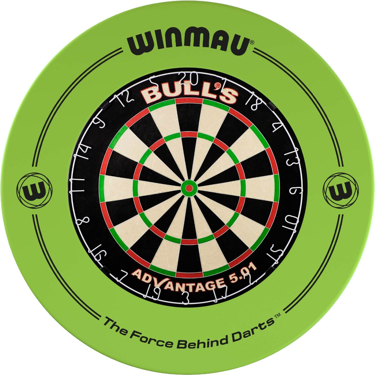 Surrounds &amp; Dartboards - Winmau - Printed Dartboard Surround &amp; Dartboard Bundle - Choose Your Board Green / Bulls NL - Advantage 501