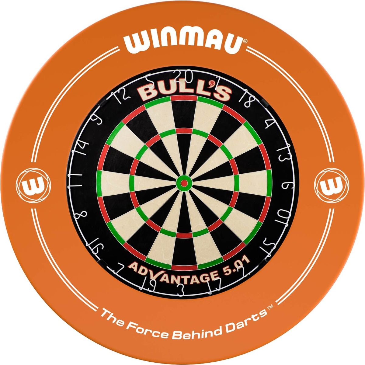 Surrounds &amp; Dartboards - Winmau - Printed Dartboard Surround &amp; Dartboard Bundle - Choose Your Board Orange / Bulls NL - Advantage 501