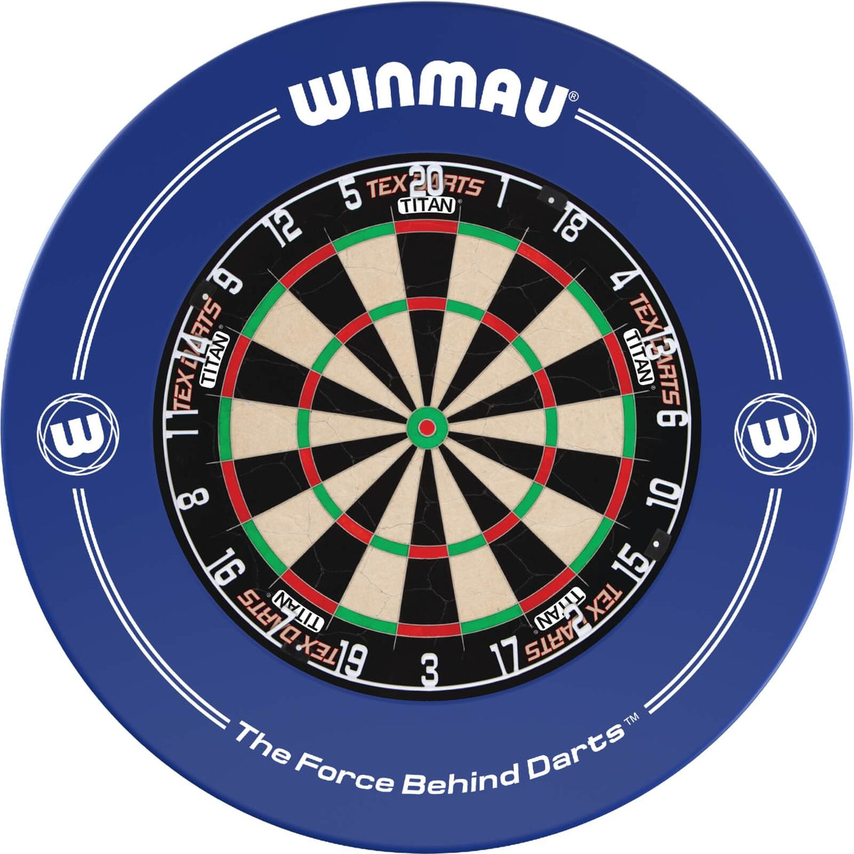 Surrounds &amp; Dartboards - Winmau - Printed Dartboard Surround &amp; Dartboard Bundle - Choose Your Board Blue / Tex Darts - Titan
