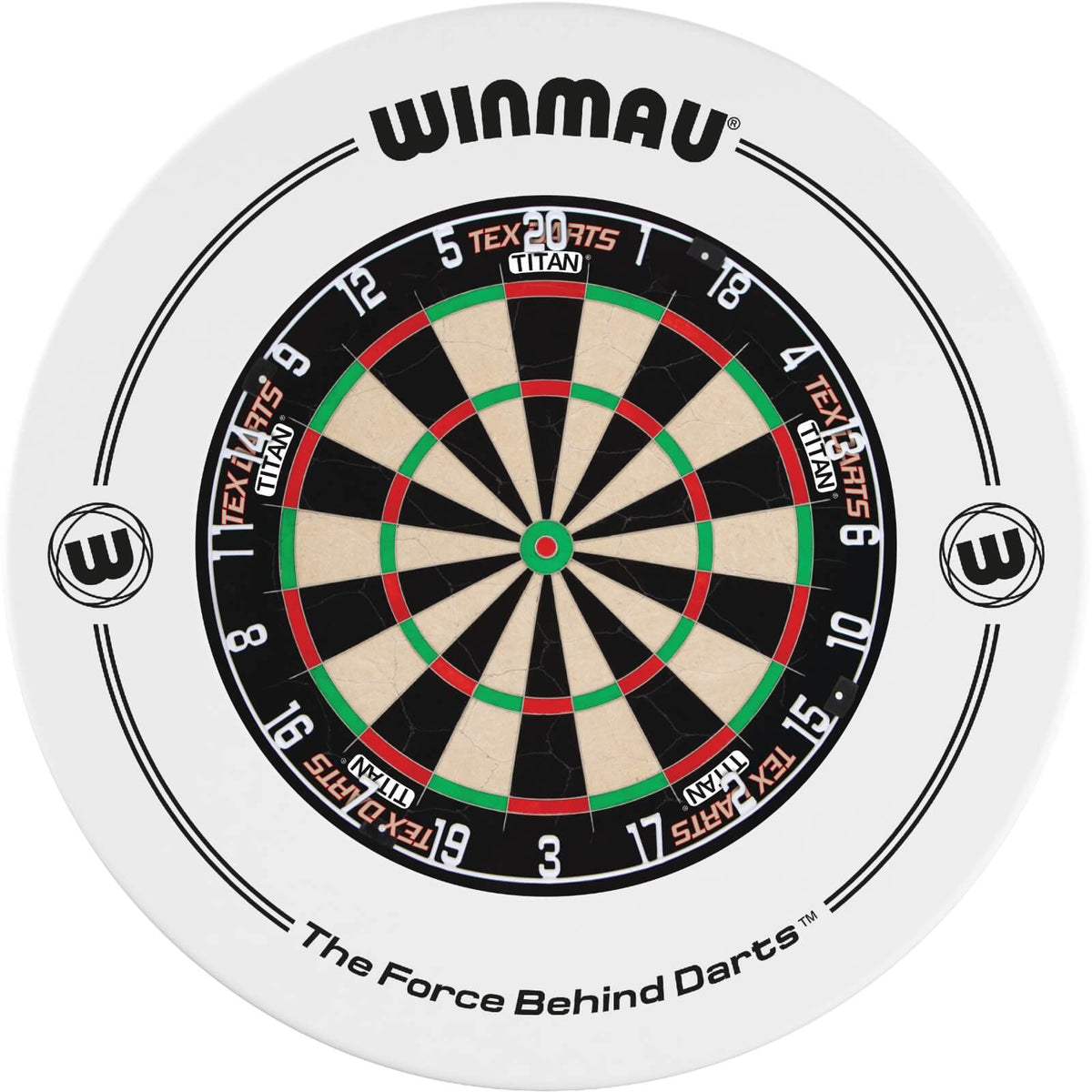 Surrounds &amp; Dartboards - Winmau - Printed Dartboard Surround &amp; Dartboard Bundle - Choose Your Board White / Tex Darts - Titan
