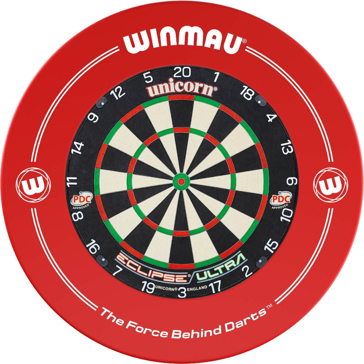 Surrounds &amp; Dartboards - Winmau - Printed Dartboard Surround &amp; Dartboard Bundle - Choose Your Board Red / Unicorn - Eclipse Ultra