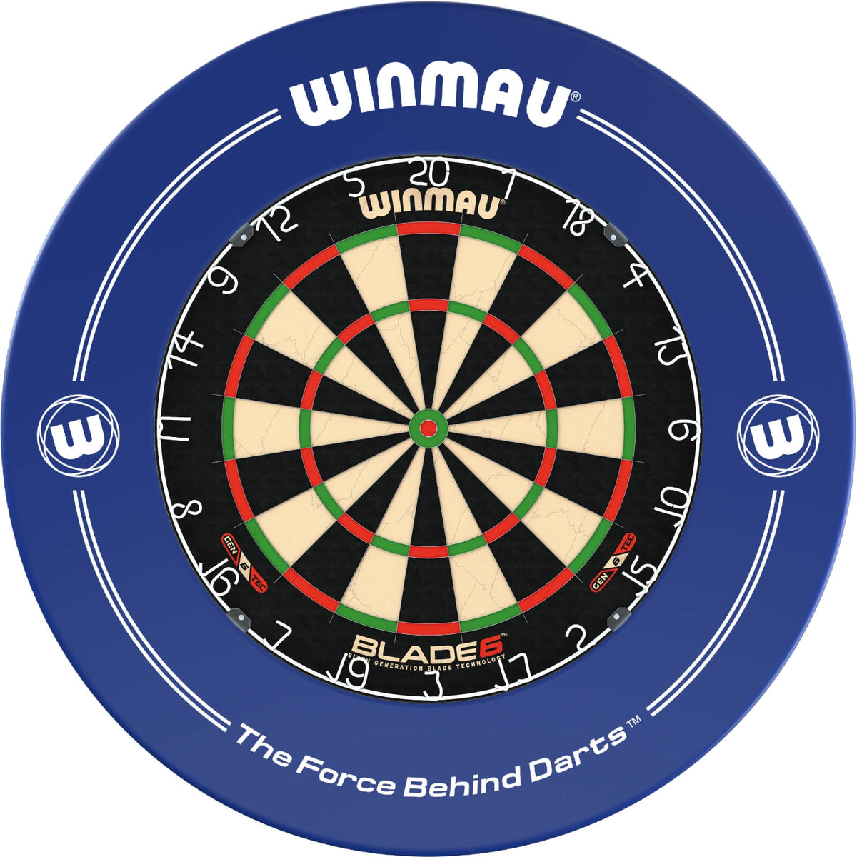 Surrounds &amp; Dartboards - Winmau - Printed Dartboard Surround &amp; Dartboard Bundle - Choose Your Board Blue / Winmau - Blade 6