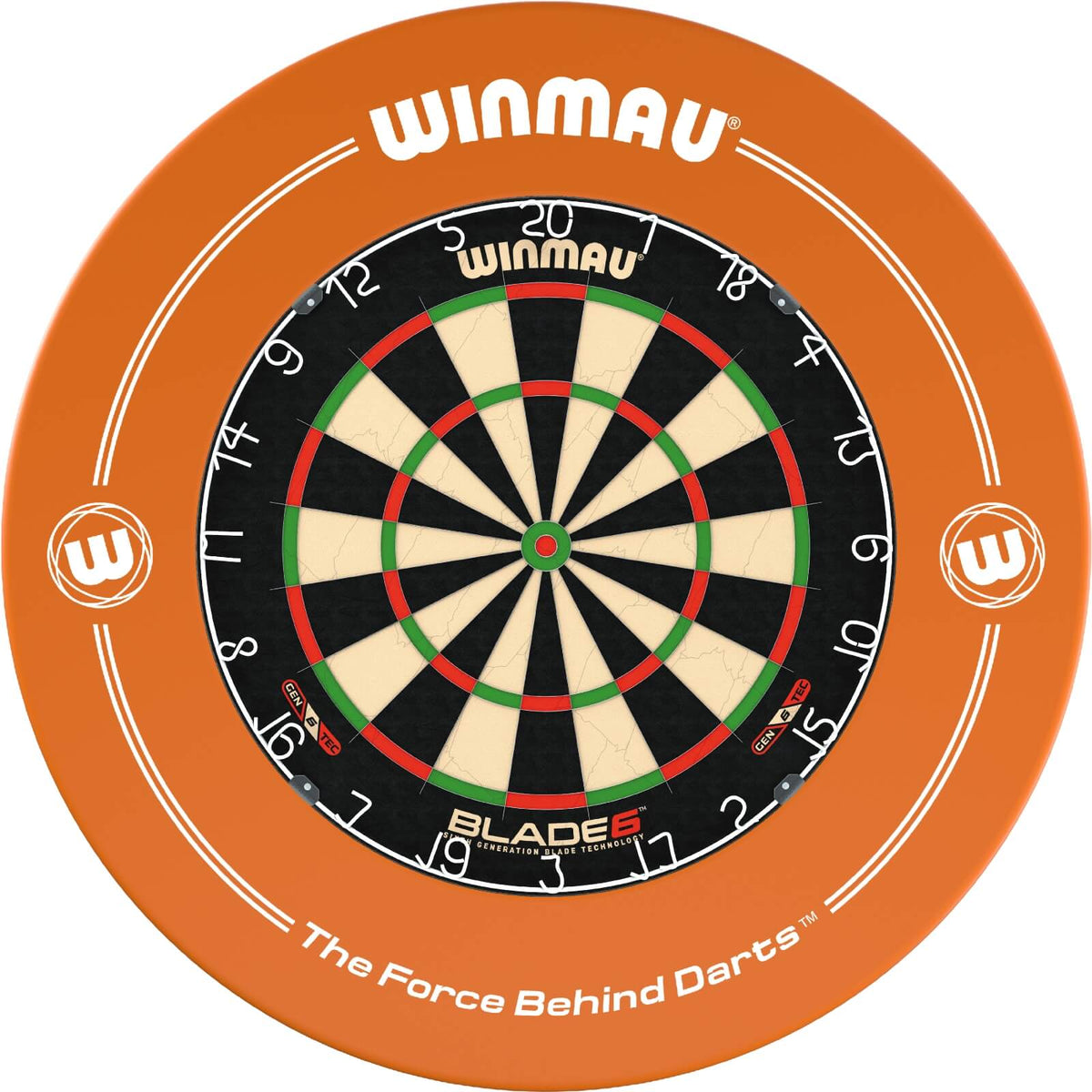 Surrounds &amp; Dartboards - Winmau - Printed Dartboard Surround &amp; Dartboard Bundle - Choose Your Board Orange / Winmau - Blade 6