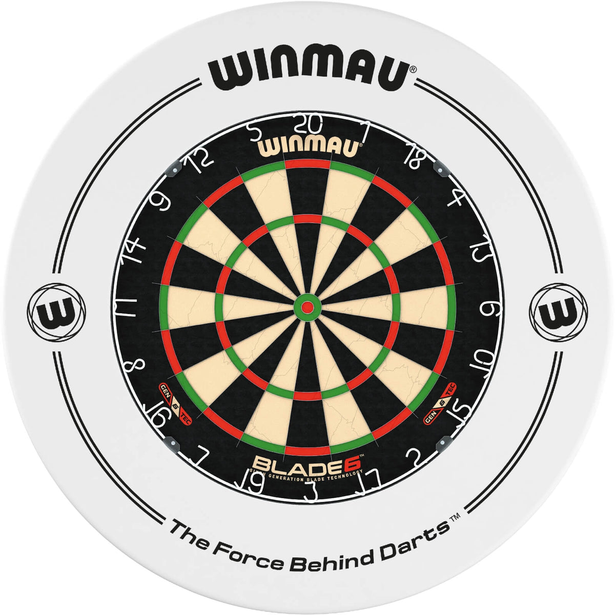 Surrounds &amp; Dartboards - Winmau - Printed Dartboard Surround &amp; Dartboard Bundle - Choose Your Board White / Winmau - Blade 6