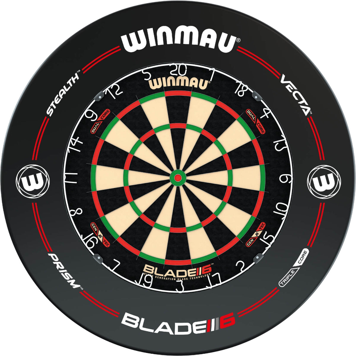 Surrounds &amp; Dartboards - Winmau - Pro-Line Dartboard Surround &amp; Dartboard Bundle - Choose Your Board Winmau - Blade 6 Dual Core