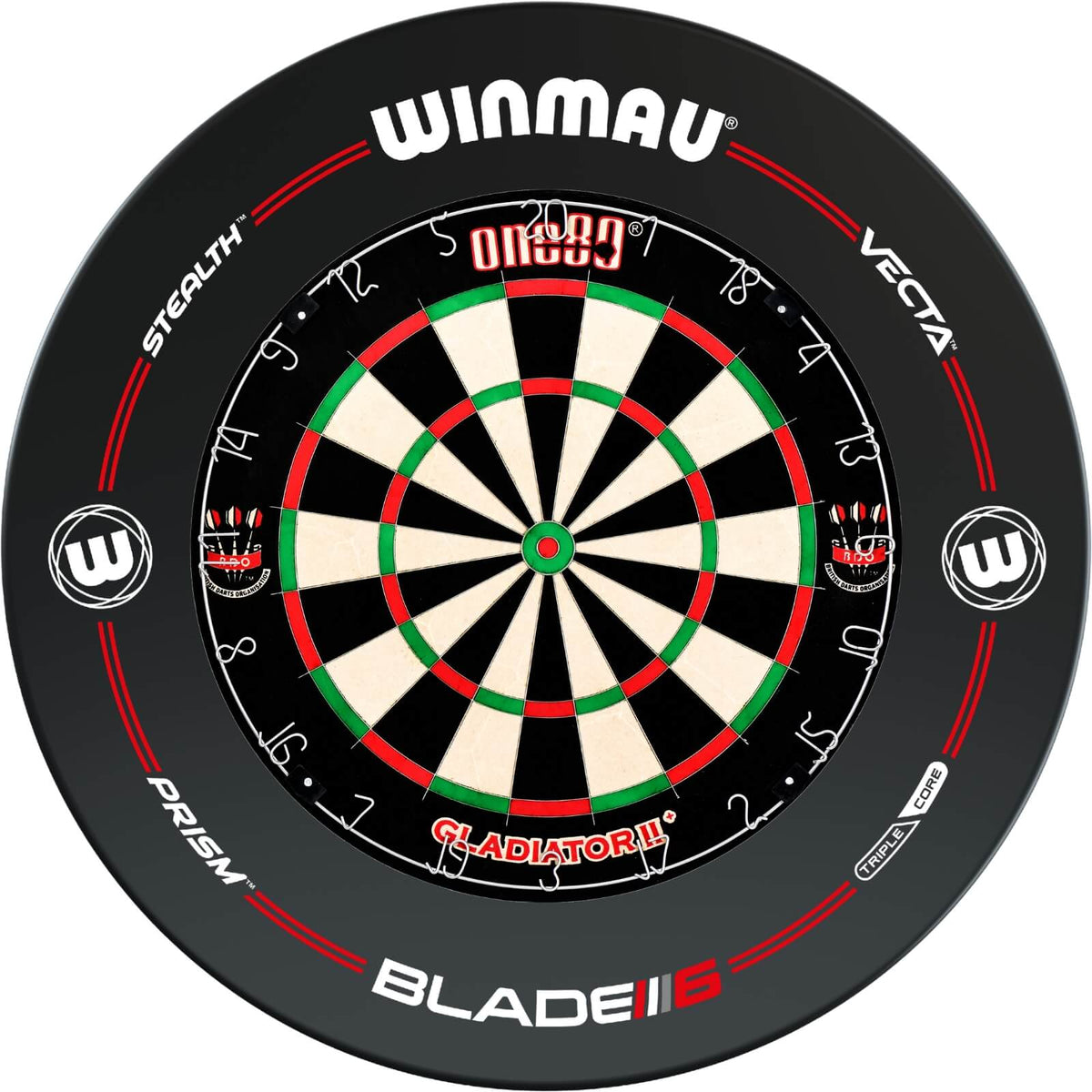 Surrounds &amp; Dartboards - Winmau - Pro-Line Dartboard Surround &amp; Dartboard Bundle - Choose Your Board One80 - Gladiator 2+