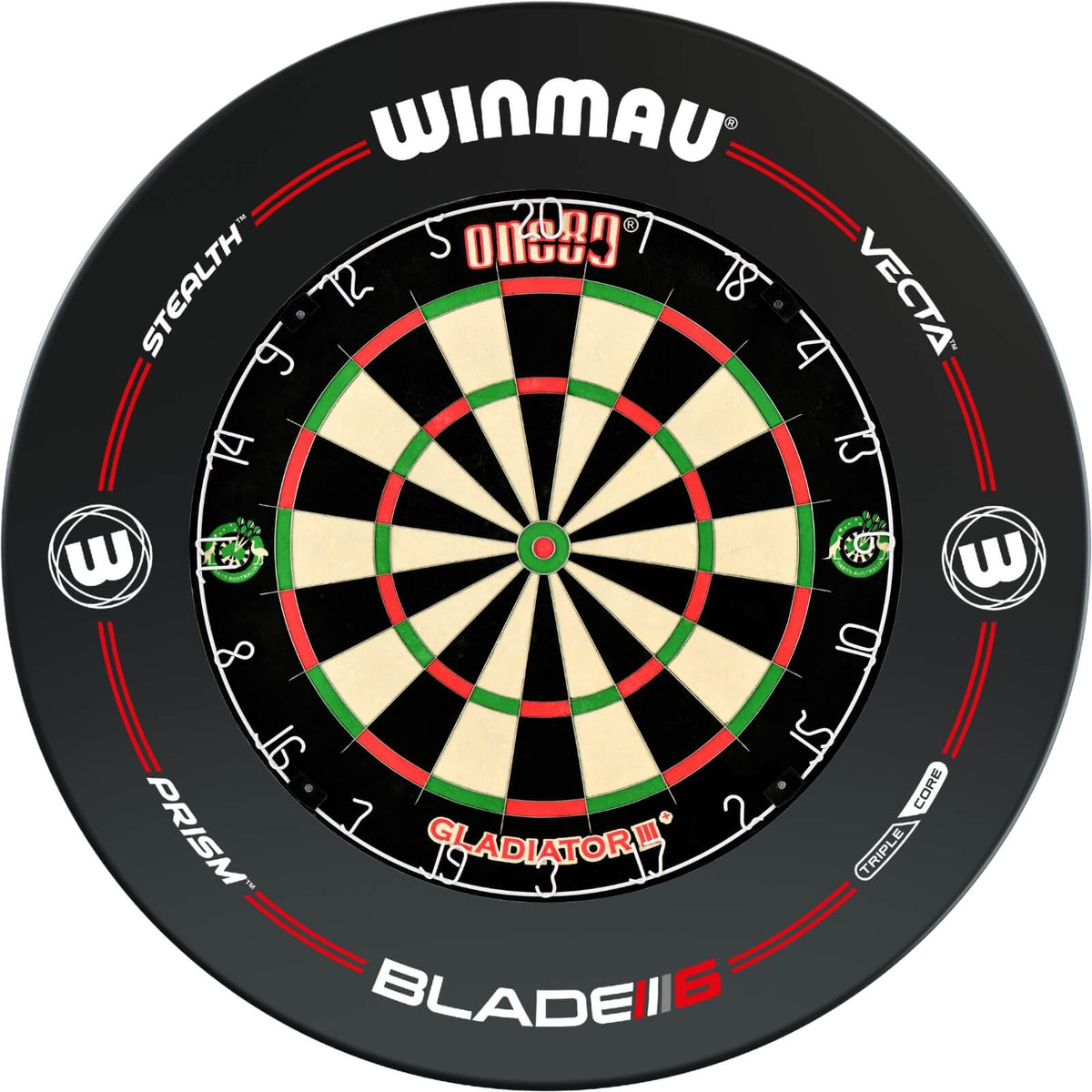 Surrounds &amp; Dartboards - Winmau - Pro-Line Dartboard Surround &amp; Dartboard Bundle - Choose Your Board One80 - Gladiator 3+