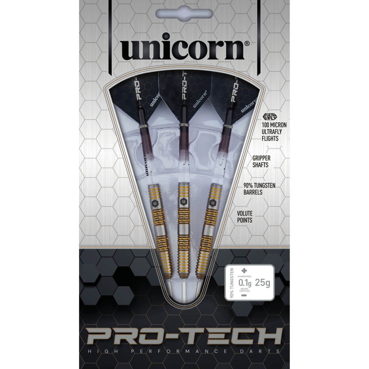 Darts - Unicorn - Pro-Tech Style 6 Darts - Steel Tip - 90% Tungsten - 23g 25g 27g 