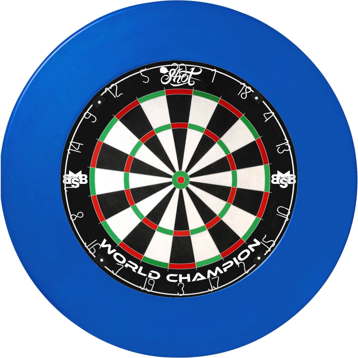 Surrounds &amp; Dartboards - Unicorn - Professional Dartboard Surround &amp; Dartboard Bundle - Choose Your Board Blue / Shot - Michael Smith