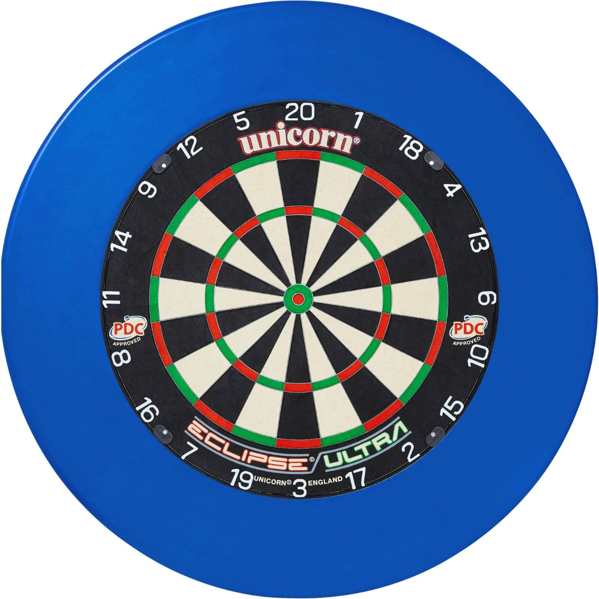 Surrounds &amp; Dartboards - Unicorn - Professional Dartboard Surround &amp; Dartboard Bundle - Choose Your Board Blue / Unicorn - Eclipse Ultra