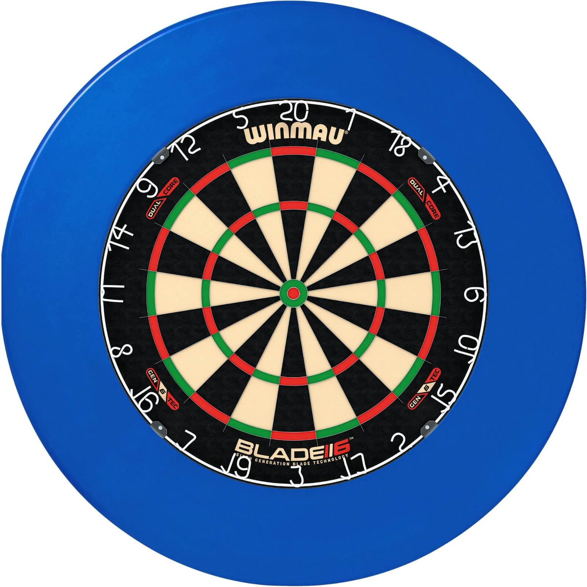Surrounds &amp; Dartboards - Unicorn - Professional Dartboard Surround &amp; Dartboard Bundle - Choose Your Board Blue / Winmau - Blade 6 Dual Core