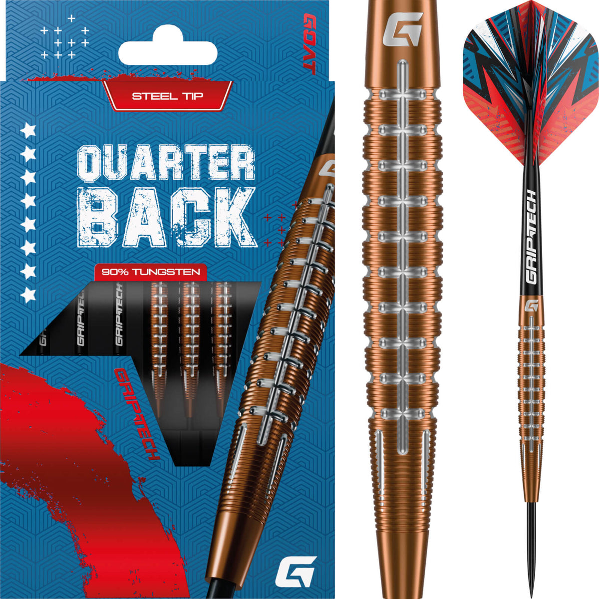 Darts - GOAT - Quarterback V1 Darts - Steel Tip - 95% Tungsten - 23g 25g