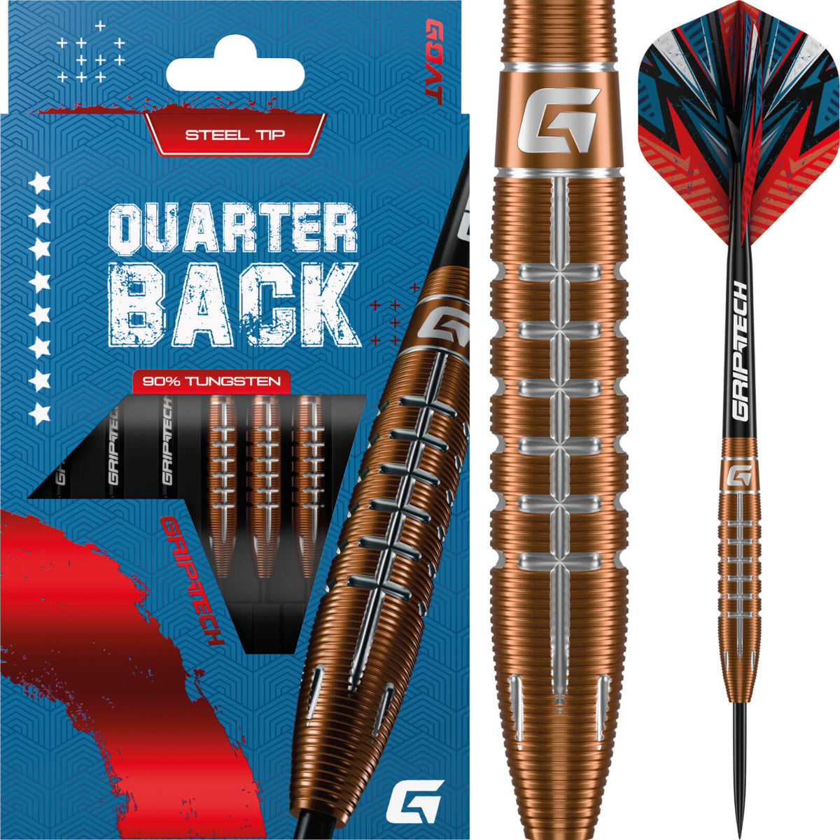 Darts - GOAT - Quarterback V2 Darts - Steel Tip - 95% Tungsten - 24g 26g