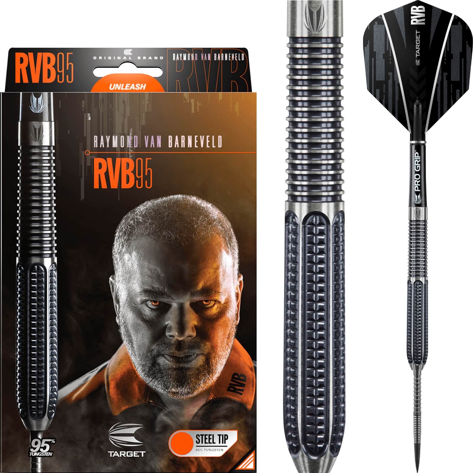 Darts - Target - RVB95 Gen 1 Darts - Steel Tip - 95% Tungsten - 21g 23g 25g 