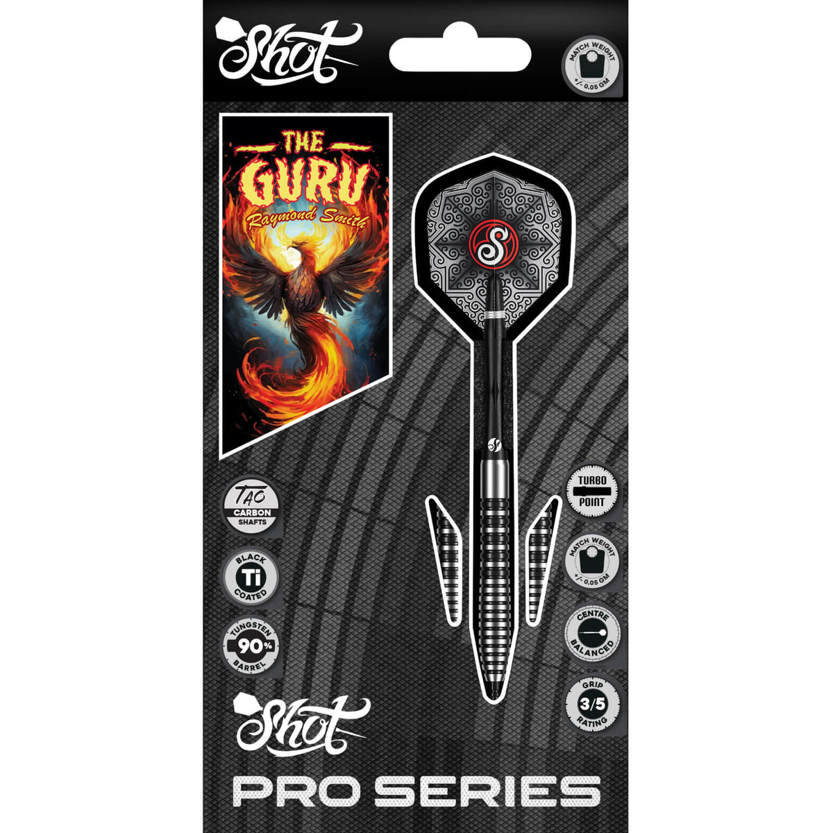 Shot - Raymond Smith Darts - Turbo Point - 90% Tungsten - 22g -