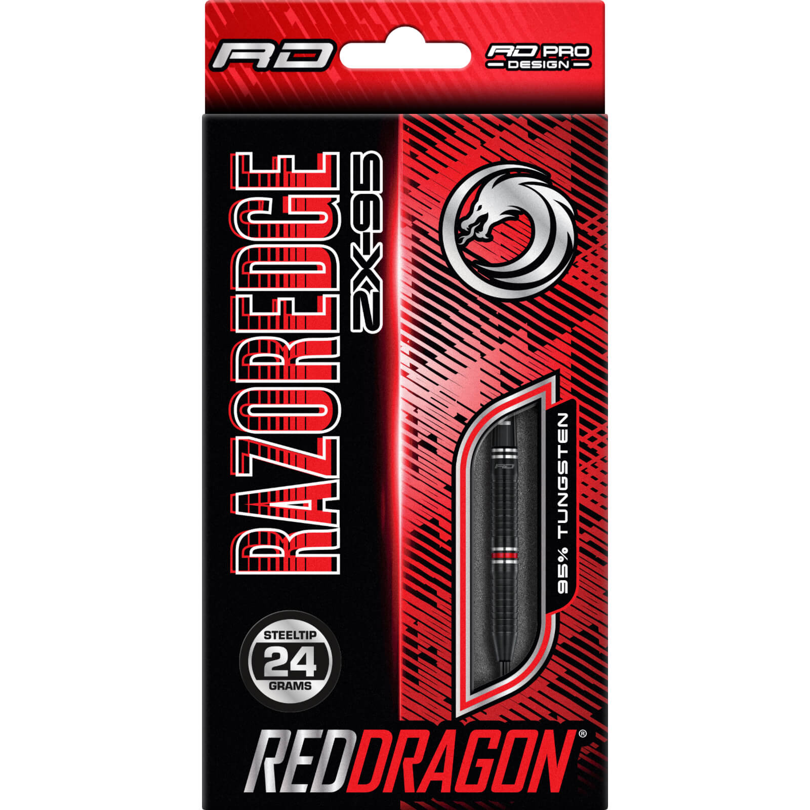 doragon23　ブラックレッド Red Dragon Razor Edge ZX-95 Steel Tip Darts