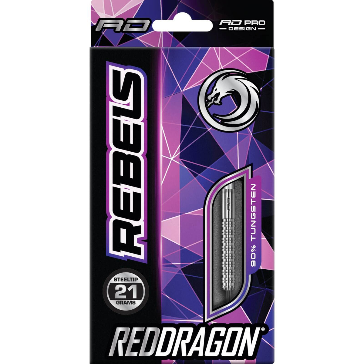 Darts - Red Dragon - Rebel 1 Darts - Steel Tip - 90% Tungsten - 21g 26g 