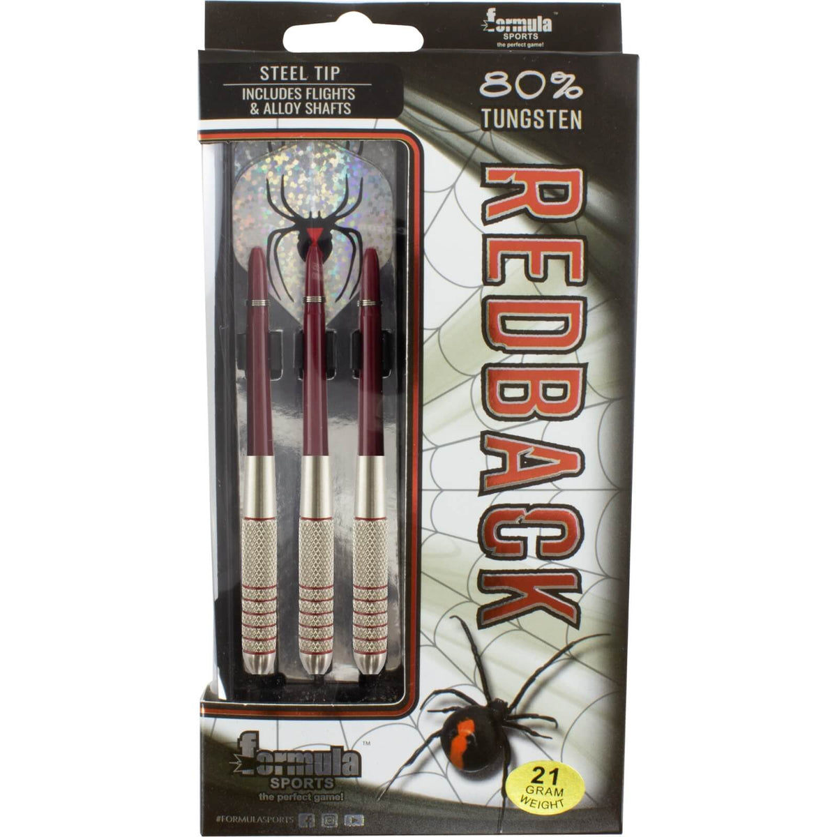 Darts - Formula Sports - Redback Darts - Steel Tip - 80% Tungsten - 23g 
