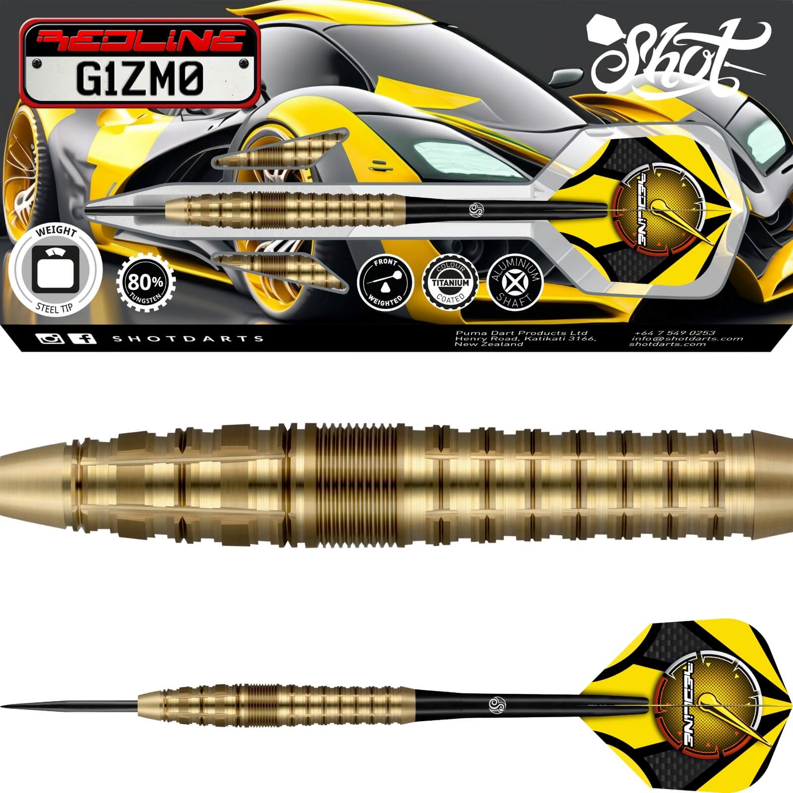 Darts - Shot - Redline G1ZM0 Darts - Steel Tip - 80% Tungsten - 23g 24g 25g 